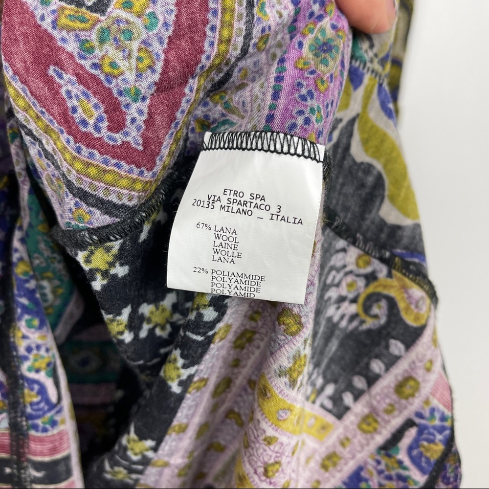 ETRO Paisley Printed Half Sleeve Wool Blend Dress - Picture 5 of 8